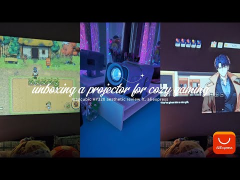 🎥unboxing a projector for cozy gaming & anime | magcubic hy30 aesthetic review ft. aliexpress ✨️