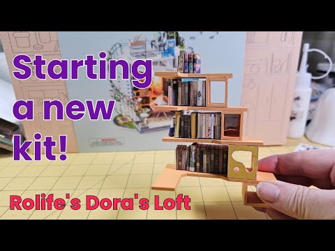 Rolife Dora's Loft Getting started building a bookshelf! #rolife #miniatures #dollhouseminiatures