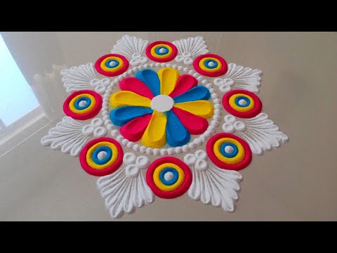 Colourful rangoli design for diwali 2023|rangoli designs|new easy diwali rangoli 2023