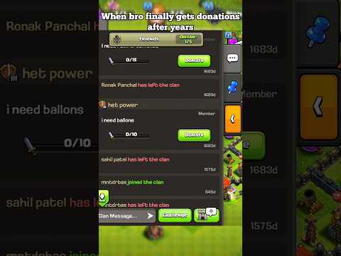 When bro finally gets donations after years ll Clash of clans ll #shorts #clashofclans #coc