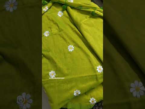 Bengal cotton saree with floral embroidery. #saree #jyoticreation #bengalcottonsarees #saree