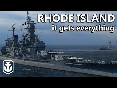 New Tier 10 Battleship With Secondaries, Radar, Speedboost & More - Rhode Island First Impressions