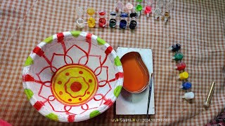 Decorating the matka with Rangila 🎨 colors 🖌️🏺💗 #matkadecoration #youtubeshorts #art #athome