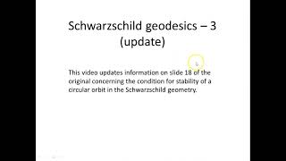 Schwarzschild geodesics - 3 (update)