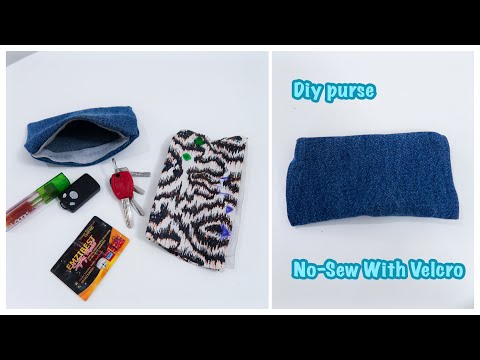 Diy No-Sew purse !!! Pencil case...Mini pouch With Velcro.  ||Diy Purse||