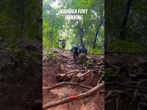 Trek in Monsoon 🌧️ #youtubeshorts #shorts #monsoon #trekkersofmaharashtra #karnalafort  #vlog