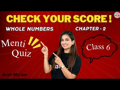 Whole Numbers: MENTI QUIZ  | CBSE MATH | Class 6 Chapter 2