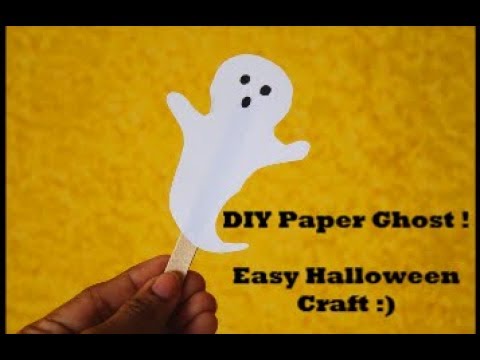 Easy Halloween Paper Ghost Craft DIY !! Halloween Craft For Preschoolers ..