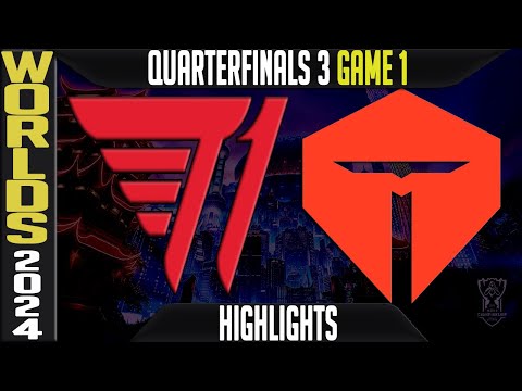 T1 vs TES Highlights Game 1 | LoL Worlds 2024 Knockouts Quarterfinals | T1 vs TOP Esports