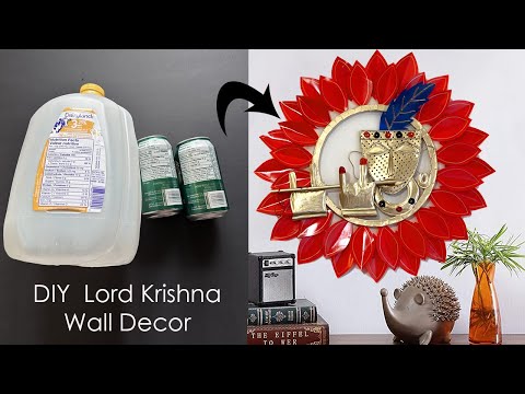 DIY Lord Krishna Wall decor / Made with Milk bottle and Soda can / Best out of waste