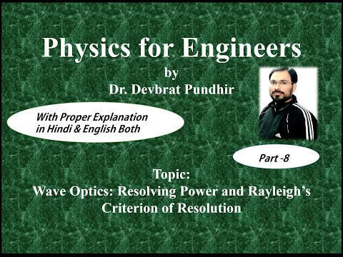 Resolving Power and Rayleigh Criterion of Resolution Complete for B.Sc.& B.tech.