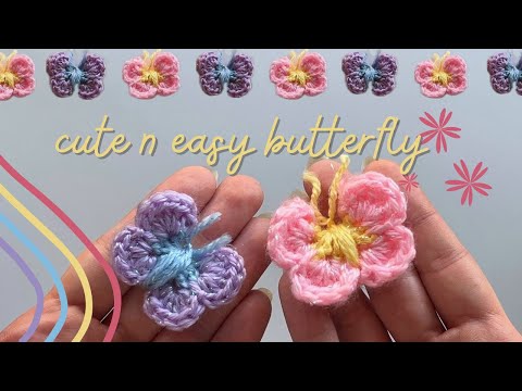 crochet a lil butterfly with me 🦋 - valentine’s day series part 3