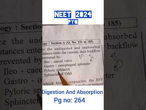 Neet previous year questions digestion And Absorption #viral #neet2024 #trending #mbbs #doctor#aiims