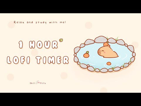 1 Hour - Relax & study with me Lofi | Cozy capybara #timer #1hour #1hourloop #lofi