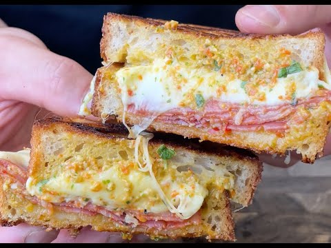 Hot Sopressa & Red Pepper Pesto Melt