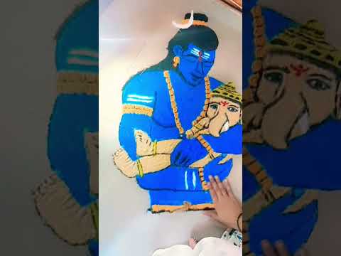 Ganpati Bappa rangoli bhola mahadev ganpati rangoli#trending #ytshorts