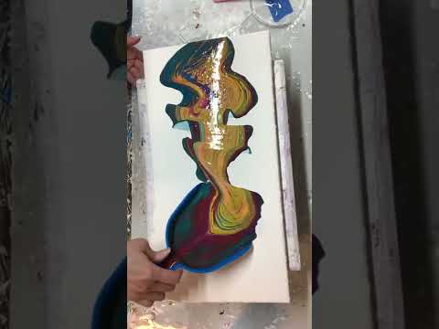 #shorts Dustpan Experiment | Acrylic Paint Pouring | Fluid Painting Art | Abstract #shorts