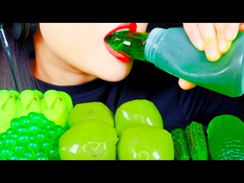 ASMR Green Dessert Eating Vlog 그린 디저트 먹기 @AbbeyASMR