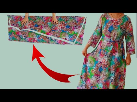 VERY EASY Cut in 5 Minutes, Sew and QUICK dress that fits all sizes