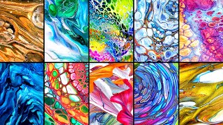 TOP 10 BEST Acrylic Pouring Techniques- Abstract Fluid Art Compilation