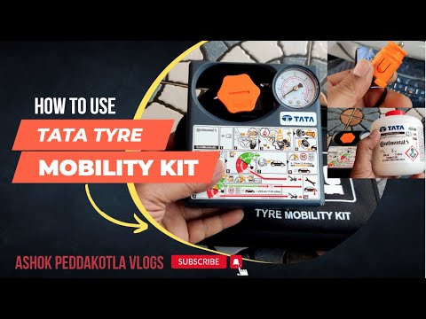 How to Use TATA Tyre Mobility Kit? | Continental kit | Puncture Kit | ASHOK PEDDAKOTLA | NEXON XZ+