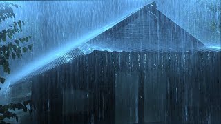 HEAVY RAIN of Roof for Deep Sleep & Insomnia Relief | Night Thunderstorm for Insomnia, Study, Relax