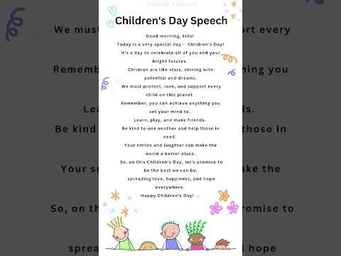 World childrens day speech  in english, #worldchildrensday  #foreverychild  #shorts  status video