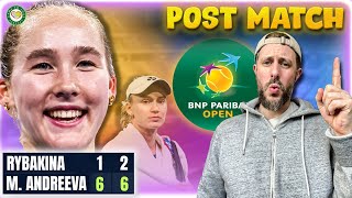 Mirra Andreeva DESTROYS Rybakina in 64mins! 🤯 | Indian Wells 2025 | Post Match Reaction