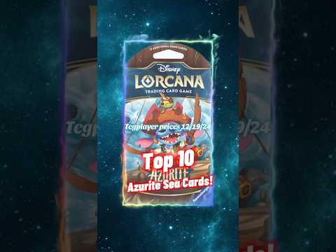 Top 10 EXPENSIVE Lorcana Azurite Sea Cards 🌊 #shorts #lorcana #azuritesea