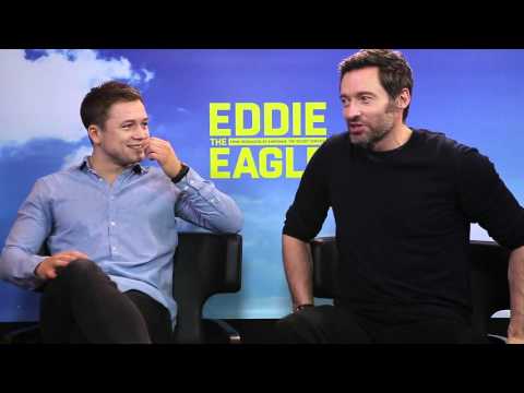 Eddie the Eagle Taron Egerton VS. HughJackman interview.