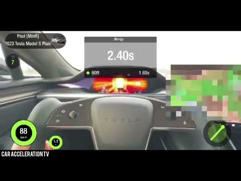 Tesla Model S Plaid Acceleration 0-100 / 0-200 Dragy