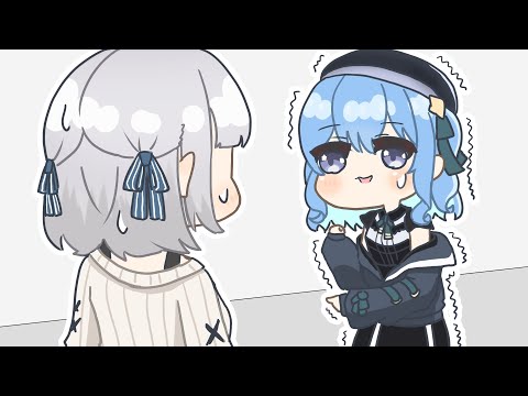 【手描き】ノエル団長のぺえを触って驚愕するすいちゃん【星街すいせい/さくらみこ/白銀ノエル/ホロライブ切り抜き/切り抜き漫画】