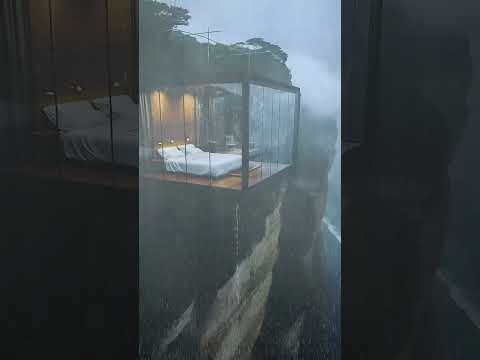 雨中冥想：大自然悬崖酒店下雨声下的放松冥想，助眠入梦，迎接深度睡眠#ASMR#shorts #shortvideo #rainsounds #sleepmusic #rain #sleep