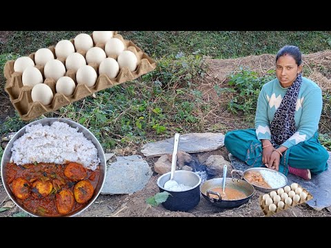 Kadhai egg village style/mountain style/village life style/village cooking.#pahadistyle egg curry...