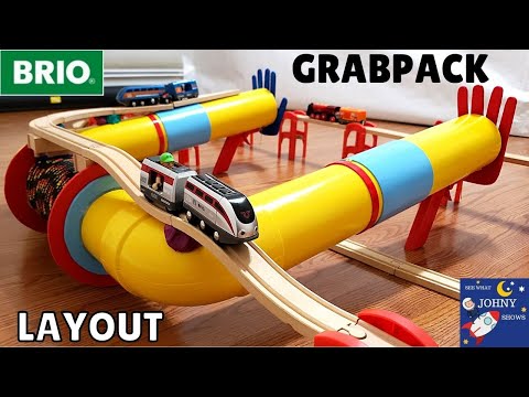 Giant Train Track Layout On Poppy Playtime Grabpack Brio World Smart Engine Set With Action Tunnels