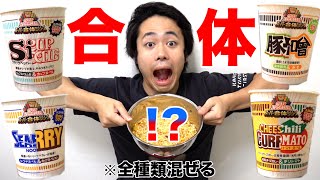 【超融合】スーパー合体日清カップラーメンを全種類混ぜたら最強の麺完成したwww