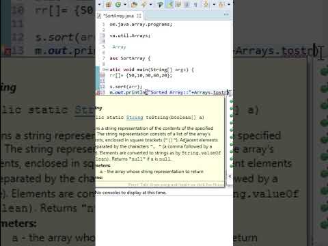 Java Program to sort the elements of an array in ascending 🤔🤔😎😎#shorts #youtubeshorts #javatcoding