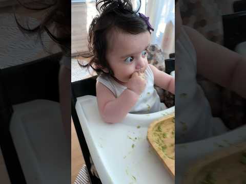 Hungry Kahani started solids with 🥑 🤩 #6monthsold #babyledweaning