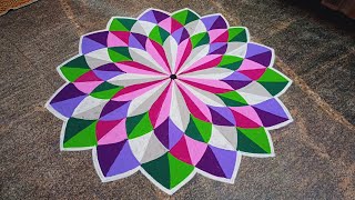 Newyear special rangoli |3d rangoli designs | Pongal kolam |3d kolam |3d rangoli | p square rangoli