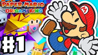 Paper Mario: The Origami King - Gameplay Walkthrough Part 1 - Intro and Whispering Woods!