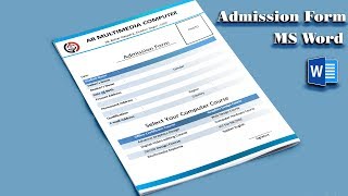 MS Word Tutorial: How to Make Admission Form in MS Word 2019||Computer GYAN Admission Form Word AR