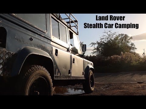 Stealth Car Camping in a Converted Land Rover Defender.  Land Rover Camper.  24hr Ration Pack.