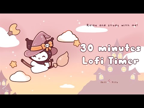 30 minutes - Relax & study with me Lofi | Halloween Kuro #timer #30minutetimer #lofi #relaxing #calm