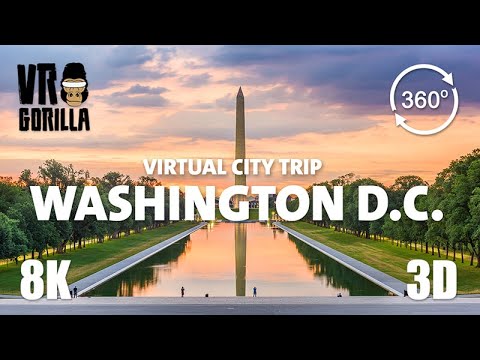 VR Tour of Washington DC, USA (short) - Virtual City Trip - 360 8K 3D