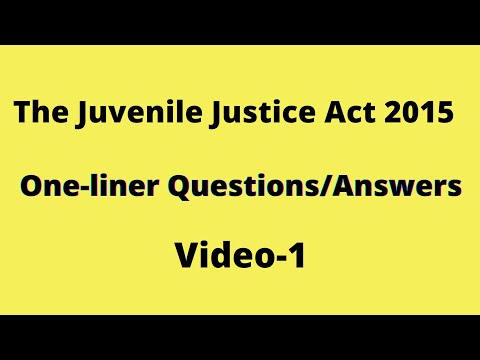 Juvenile Justice Act 2015/One-liner Questions/MCQ/Part 1