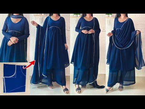 Casual wear kurti/dress cutting and stitching easily | Alia cut kurti cutting | Saree reuse ideas