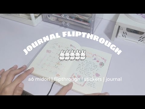 ☁️ journal flipthrough ( 2024 journal | midori a6 | stickers )