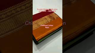 Chettinad Cotton Sarees ₹620 Pure cotton #sarees #short #shortfeet you