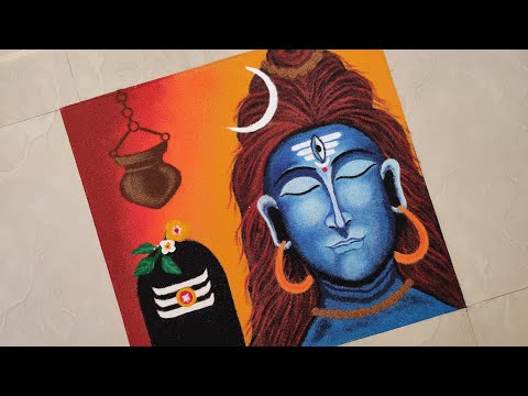 Mahashivratri  Special Rangoli || Mahadev Poster Rangoli || Shivratri Rangoli