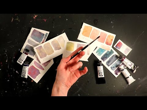 Playing with Watercolors //swatch paints with me